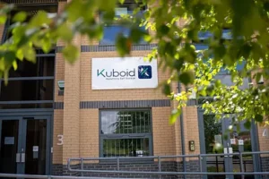 Exterior sign of the Kuboid office building