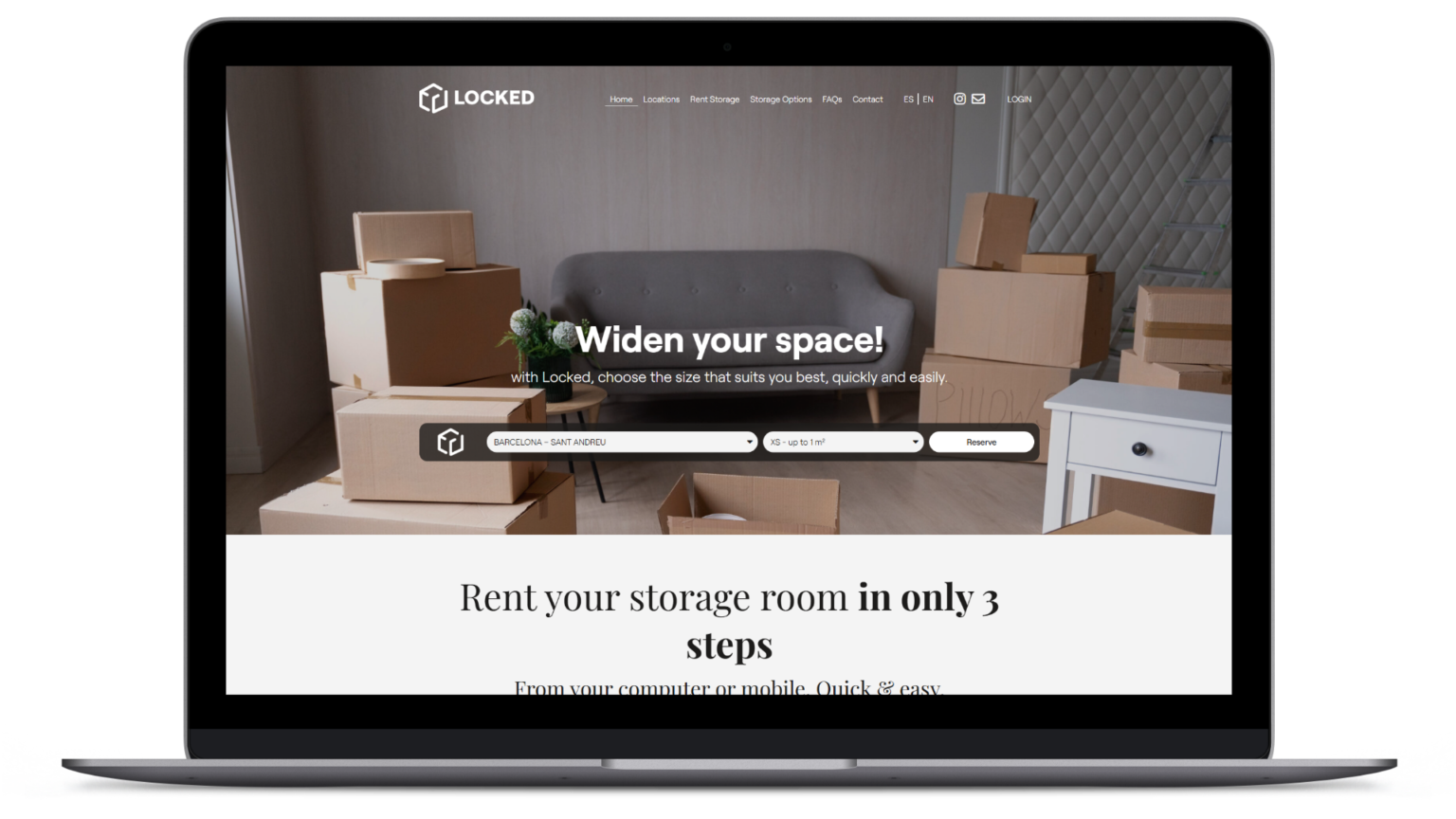 Trasteros Locked Barcelona self-storage website