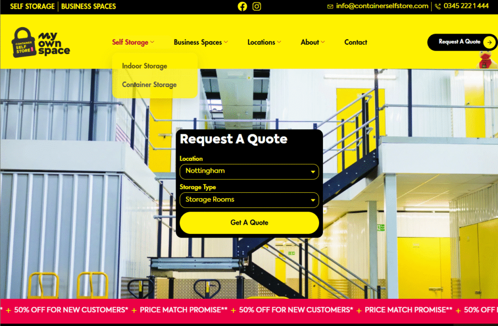 Container Self Store new website