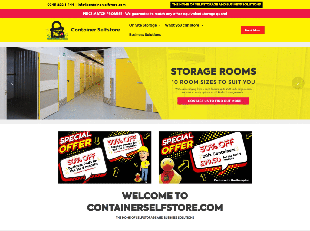 Container Self Store new website