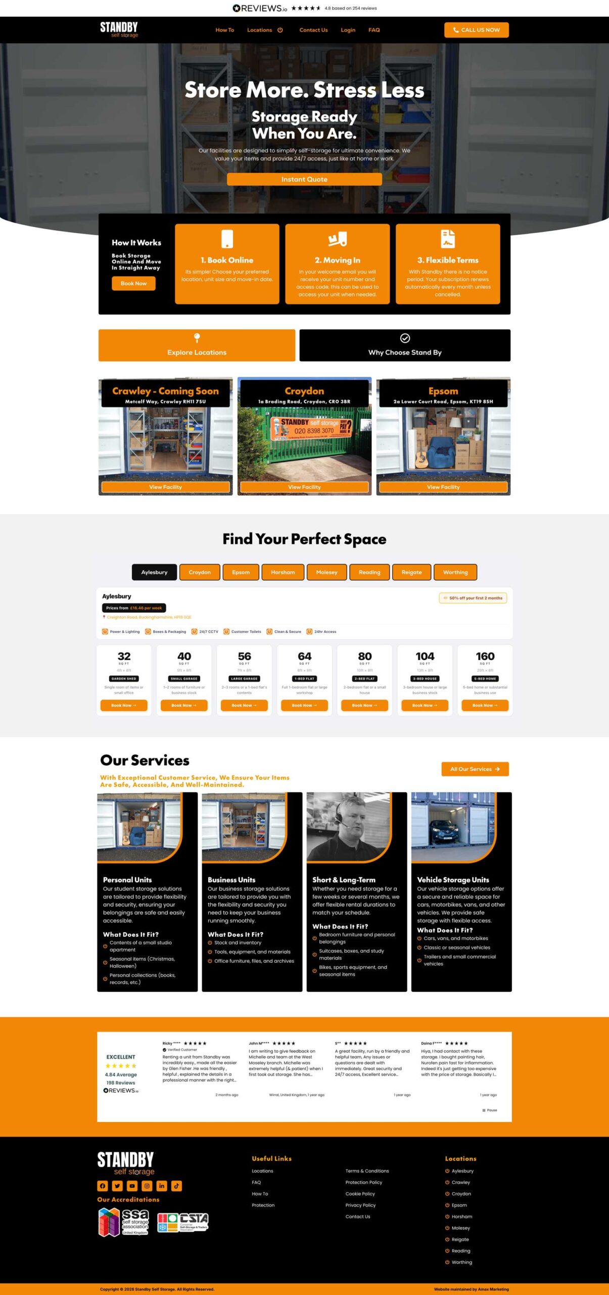 New Standby Self Storage website