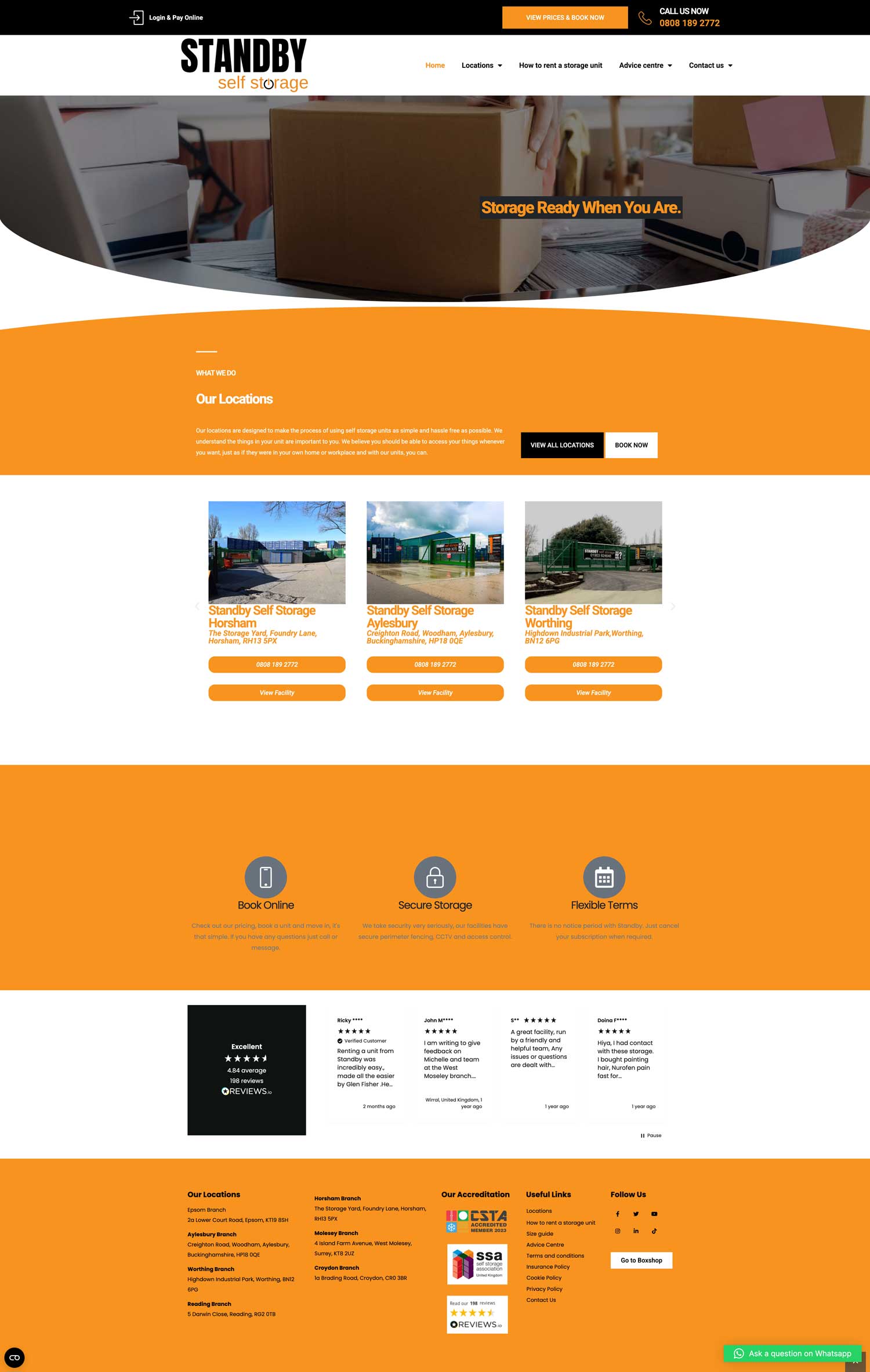 Previous Standby Self Storage website