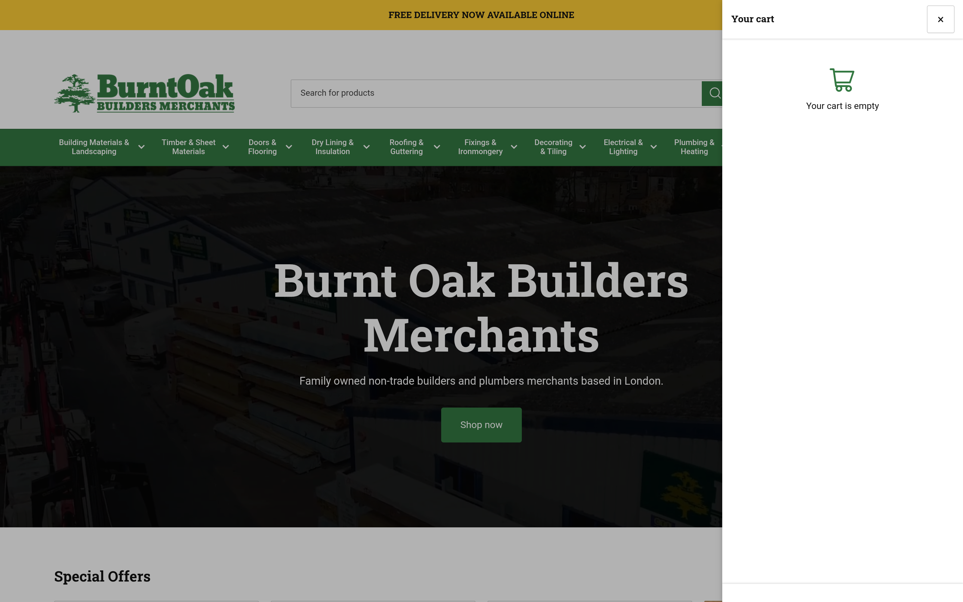 New Burnt Oak Timber Shopify store