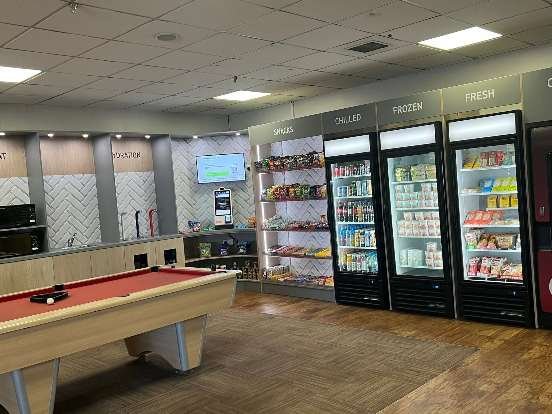Connect Vending break-out zone with vending machines, snacks and a hydration station
