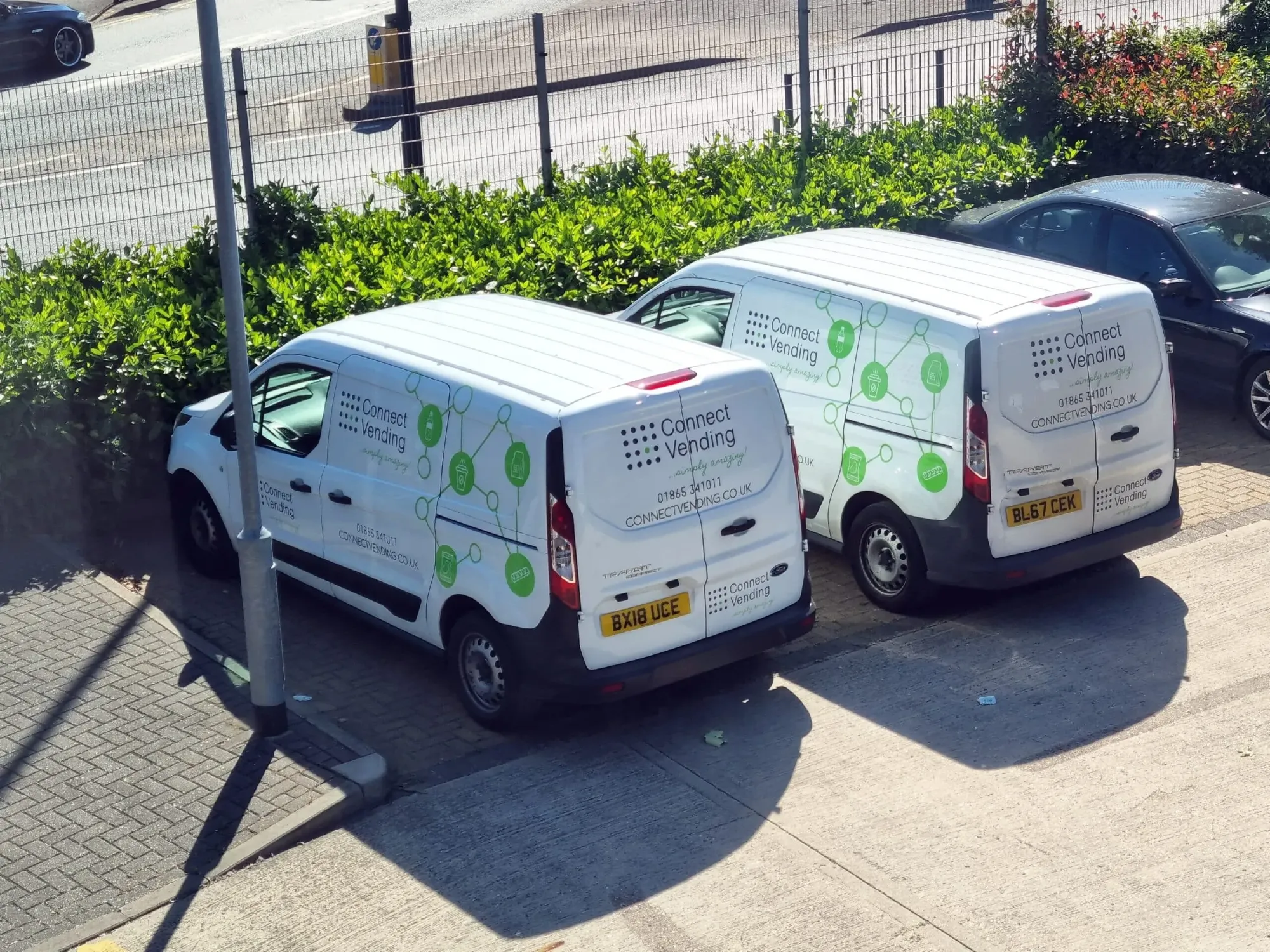 Connect Vending liveried fleet vans on the road
