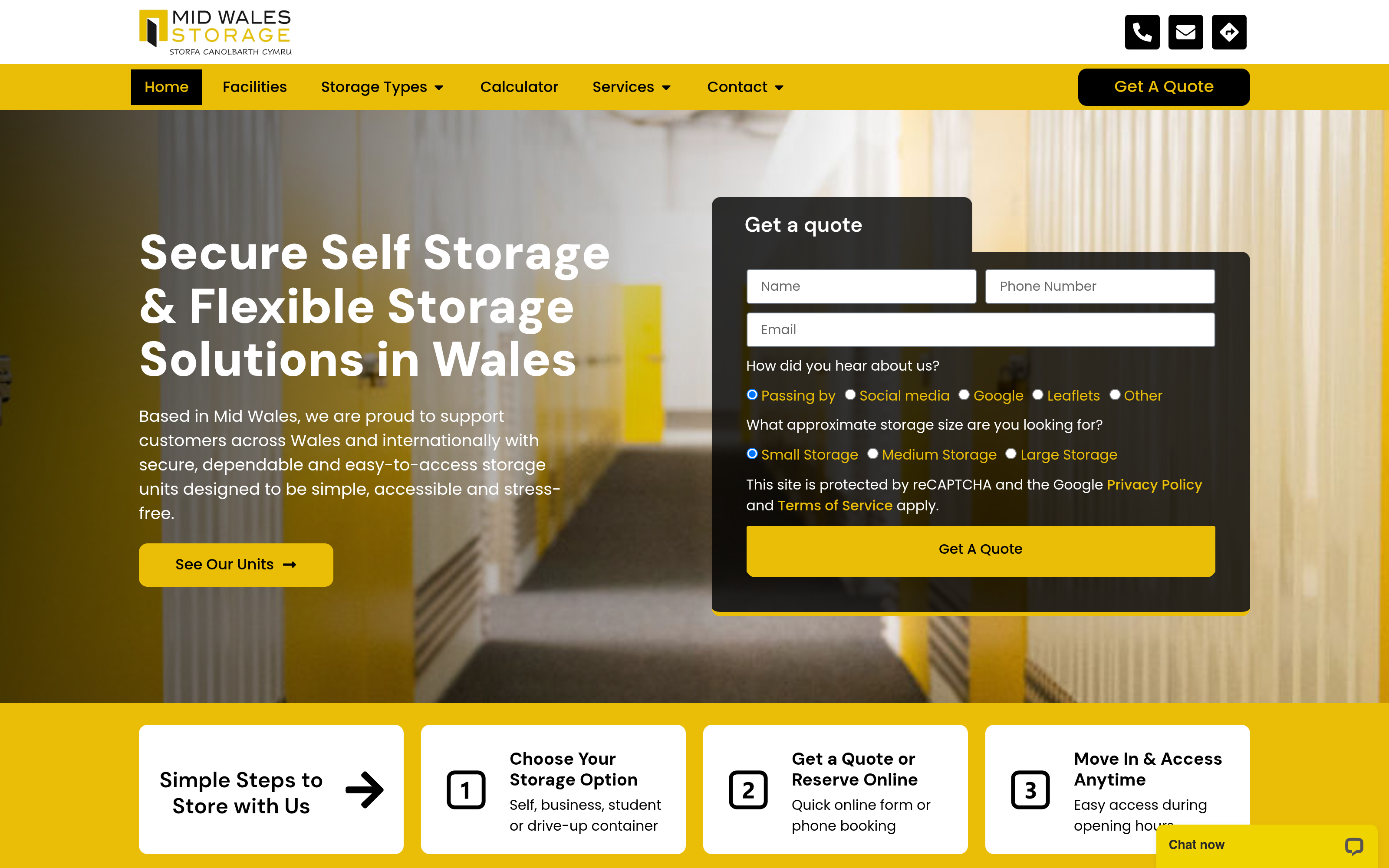 New Mid Wales Storage website